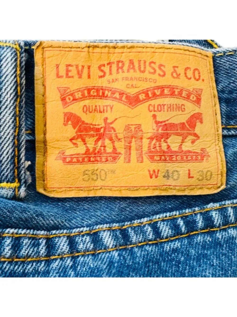 Levis Men 550 Relaxed Taper Jean Med Wash 100% Cotton Denim Size W40 L30